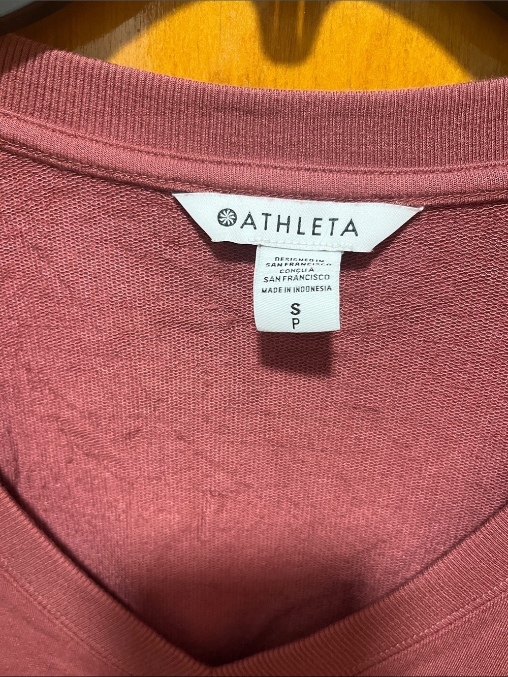 Athleta Dusty Rose V-Neck Crew Sweater - Picture 2 of 5